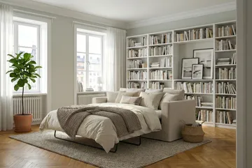 Travstad 3-personers sovesofa i chenille, fremadudslået - Beige - Møbler - Sofaer - Sovesofaer