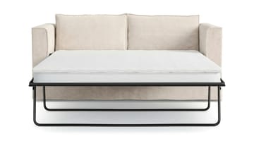Travstad 3-personers sovesofa med HVILA topmadras 140x200 cm polyetherskum med vaskbart betræk - Beige - Møbler - Sofaer - Sovesofaer