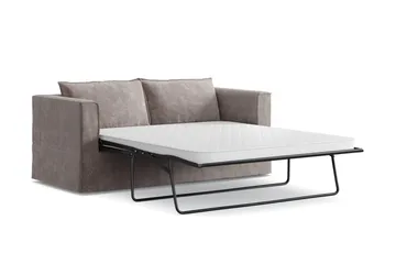 Travstad 3-personers sovesofa i chenille, fremadudslået - Grå - Møbler - Sofaer - Sovesofaer