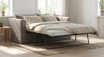 Travstad 3-personers sovesofa med HVILA topmadras 140x200 cm polyetherskum med vaskbart betræk - Grå - Møbler - Sofaer - Sovesofaer