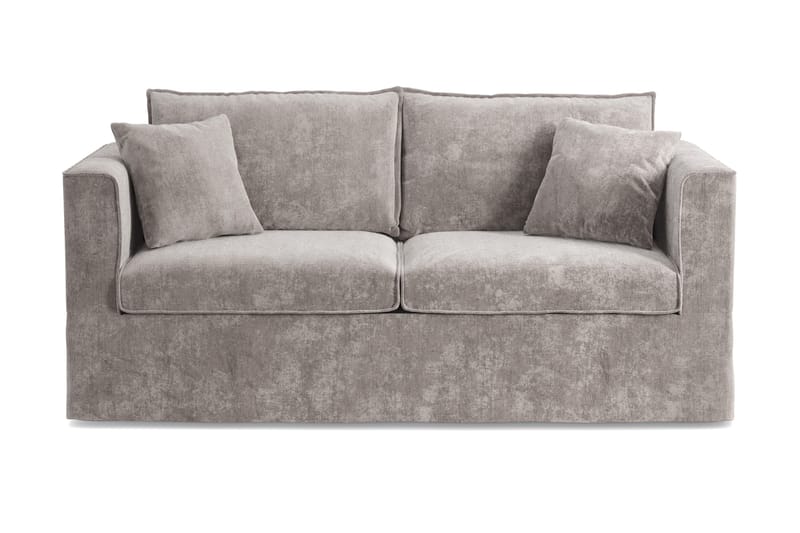 Travstad 3-personers sovesofa med HVILA topmadras 140x200 cm latex med vaskbart betræk, Grå/Hvid