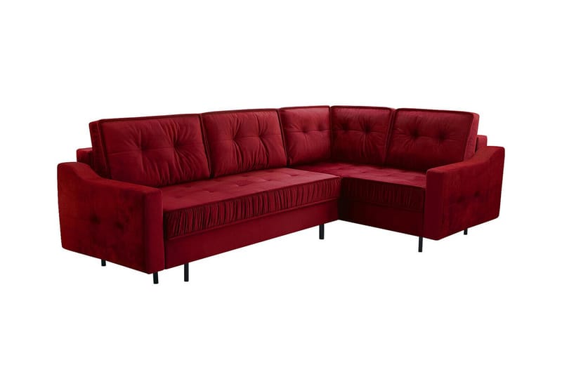 Tregaron 4-personers Hjørnesofa - Mørkerød - Møbler - Sofaer - Sovesofaer
