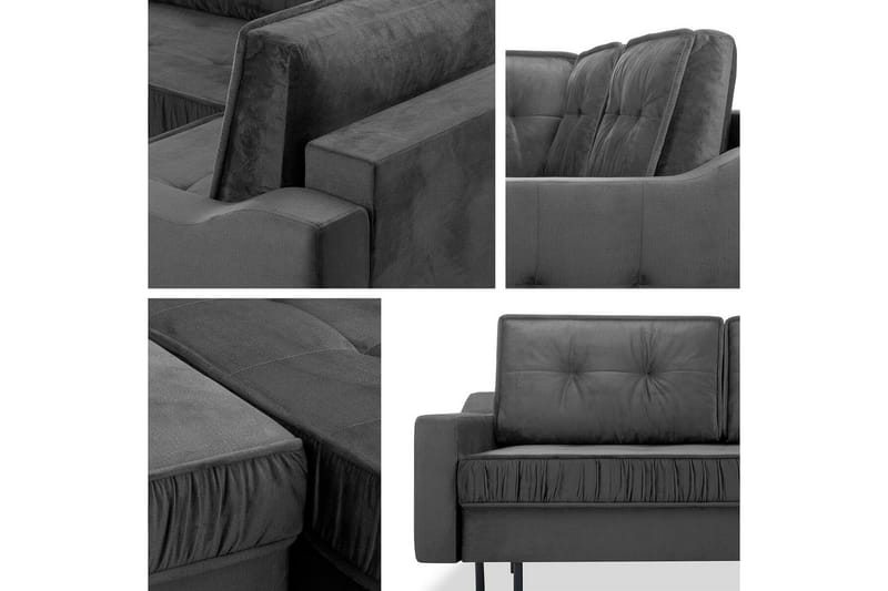 Tregaron 4-personers Hjørnesofa - Mørkerød - Møbler - Sofaer - Sovesofaer
