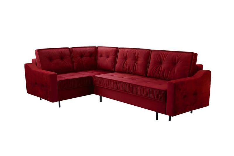 Tregaron 4-personers Hjørnesofa - Mørkerød - Møbler - Sofaer - Sovesofaer