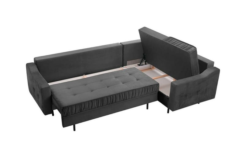 Tregaron 4-personers Hjørnesofa - Mørkegrå - Møbler - Sofaer - Sovesofaer