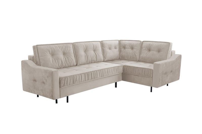 Tregaron 4-personers Hjørnesofa - Beige - Sovesofaer - Hjørnesovesofa