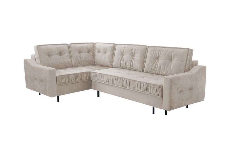 Tregaron 4-personers Hjørnesofa - Beige/Lys beige - Sovesofaer - Hjørnesovesofa