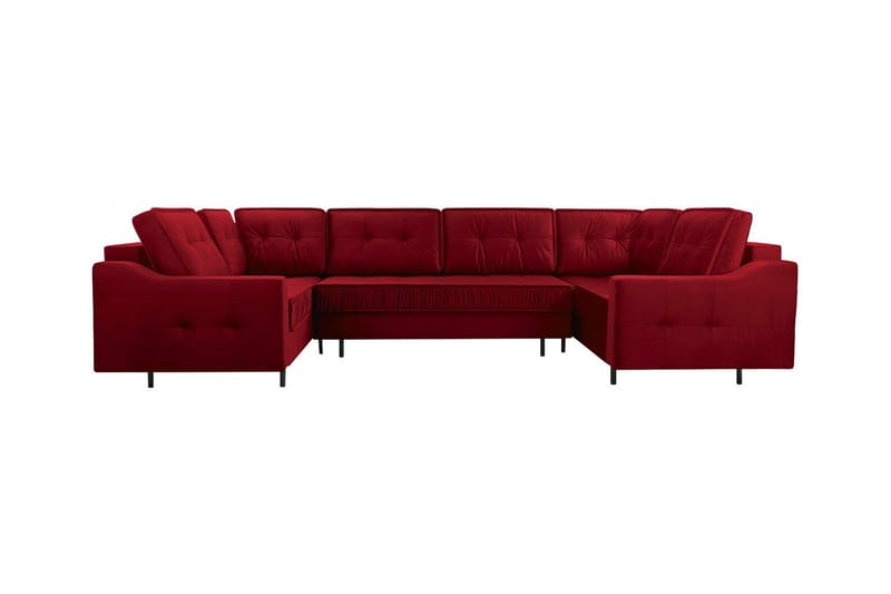 Tregaron 5-personers Hjørnesofa - Mørkerød - Møbler - Sofaer - Sovesofaer