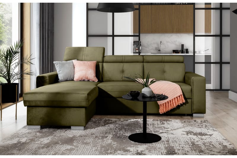 Trent Sovesofa med Chaiselong og Opbevaring 3-personers - Rosa - Møbler - Sofaer - Sovesofaer