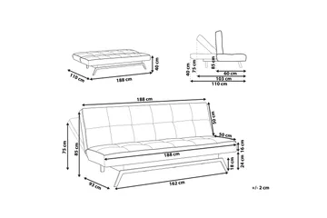 Tripta Sovesofa 3-personers - Sort/Hvid - Møbler - Sofaer - Sovesofaer