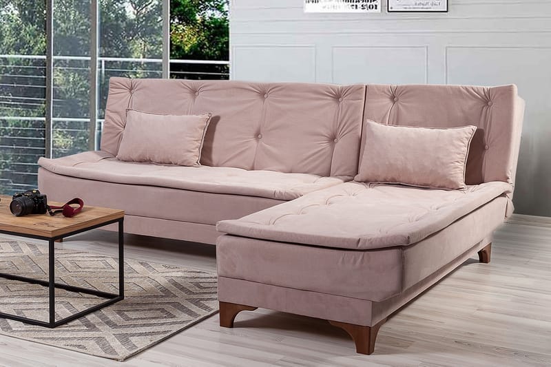 Turso sovesofa med divan højre - Brun - Møbler - Sofaer - Sovesofaer