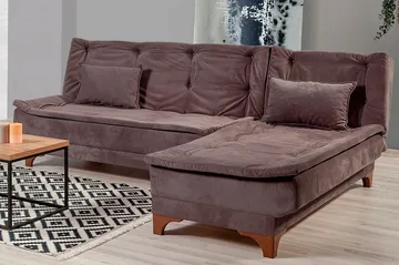 Turso sovesofa med divan højre - Grå - Møbler - Sofaer - Sovesofaer