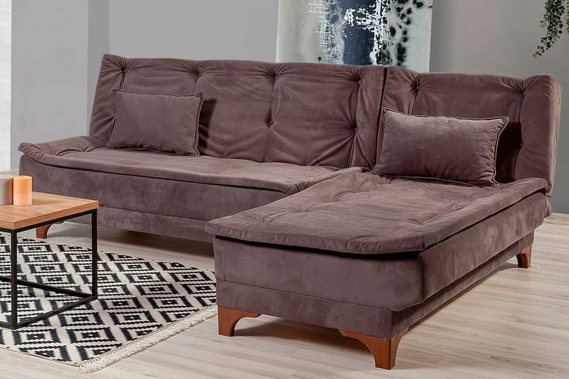 Turso sovesofa med divan højre - Grå - Møbler - Sofaer - Sovesofaer