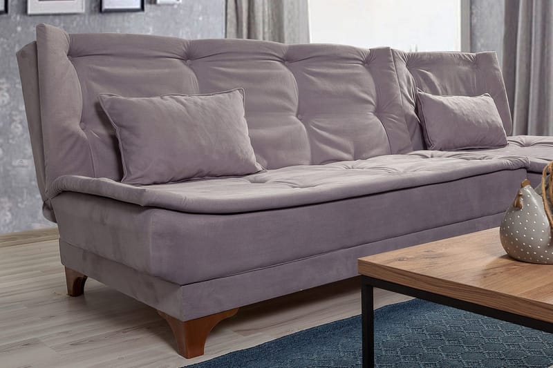 Turso sovesofa med divan højre - Grå - Møbler - Sofaer - Sovesofaer