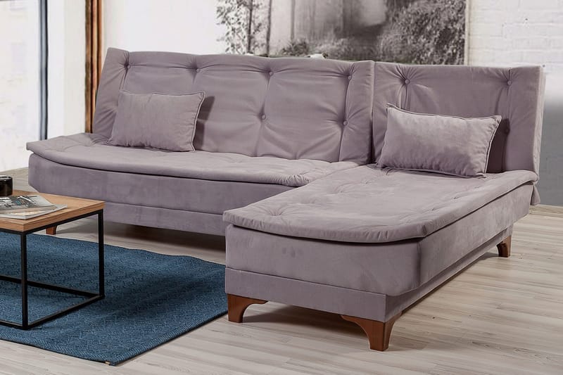 Turso sovesofa med divan højre - Grå - Møbler - Sofaer - Sovesofaer