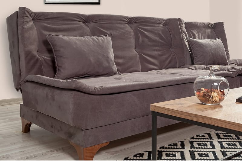 Turso sovesofa med divan højre - Grå - Møbler - Sofaer - Sovesofaer