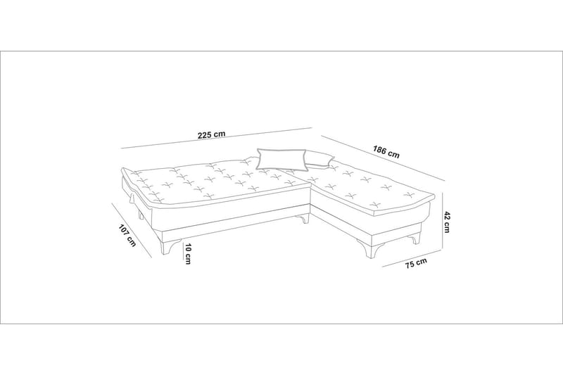 Turso sovesofa med divan højre - Grøn - Møbler - Sofaer - Sovesofaer