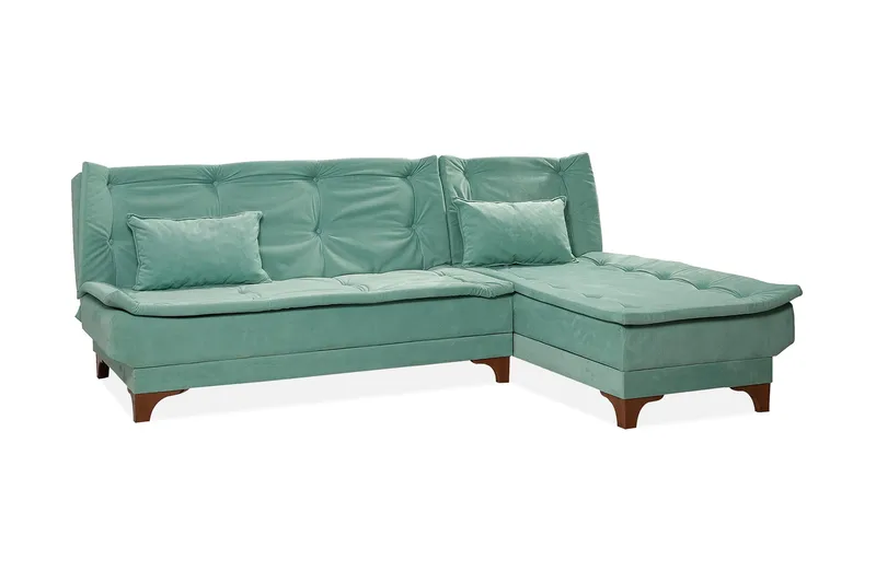 Turso sovesofa med divan højre, Grøn