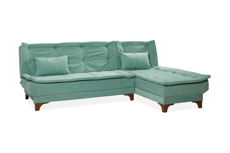 Turso sovesofa med divan højre, Grøn