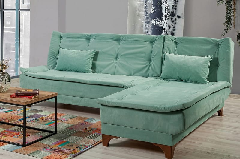 Turso sovesofa med divan højre - Grøn - Møbler - Sofaer - Sovesofaer