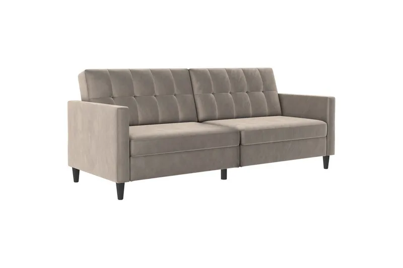 Sovesofa uden divan & chaiselong Loft24 Sovesofa Hartford 203x83x82 cm, taupe, velour Taupe, undefined