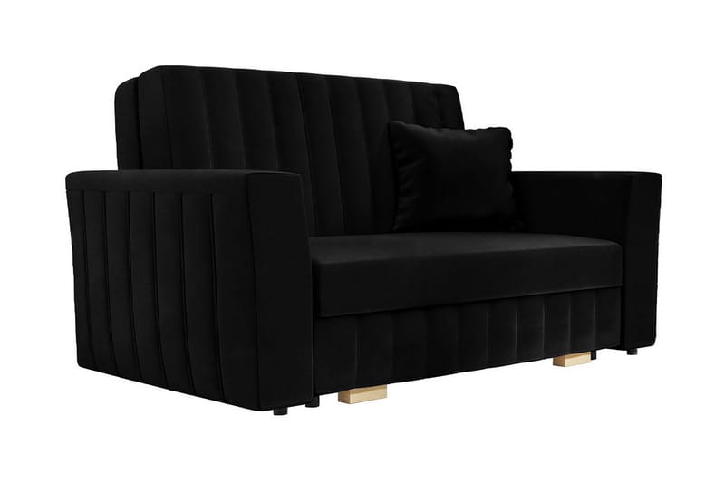 Upperud 2-Pers. Sovesofa - Velour/Sort - Sovesofaer - 2 personers sovesofa - Velour sofaer