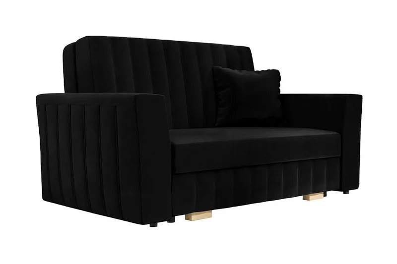 Upperud 2-Pers. Sovesofa, Velour/Sort