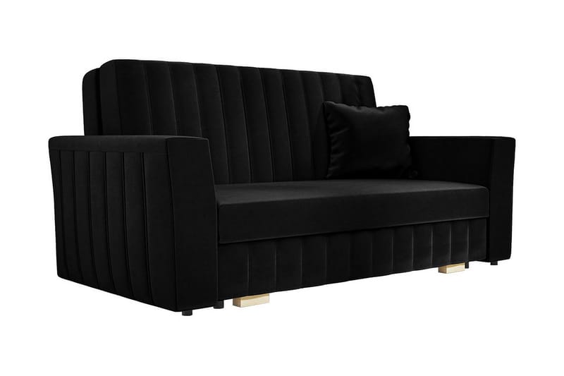 Upperud 3-Pers. Sovesofa, Velour/Sort