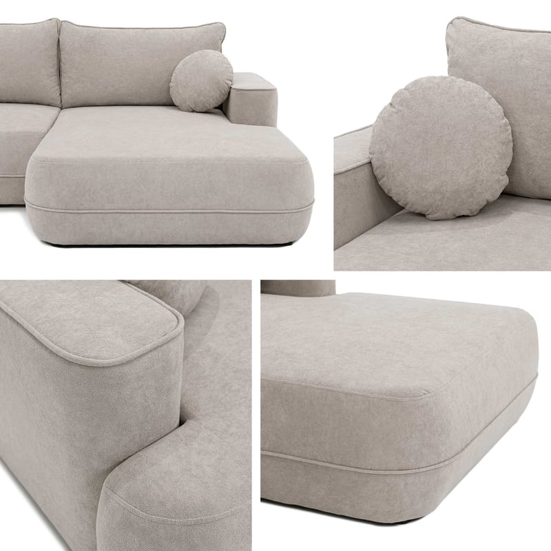 Uppland Sovesofa med chaiselong 3-personers - Beige - Møbler - Sofaer - Sovesofaer
