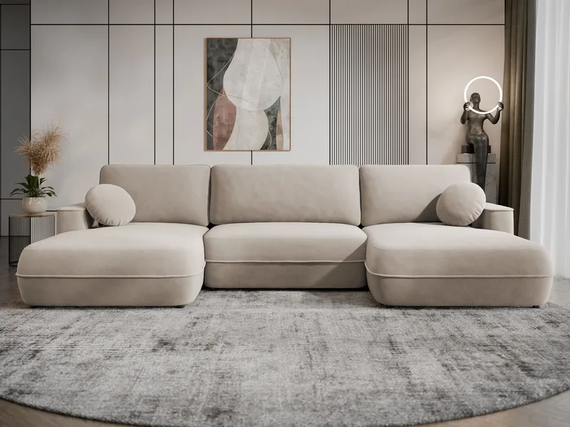 Uppland Sovesofa med dobbelt chaiselong 5-personers - Beige - Møbler - Sofaer - Sovesofaer