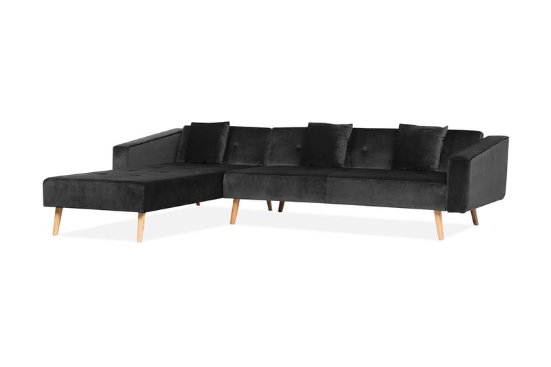 Vadso Hjørnesofa 303 cm - Sort - Sovesofaer - Sovesofa chaiselong