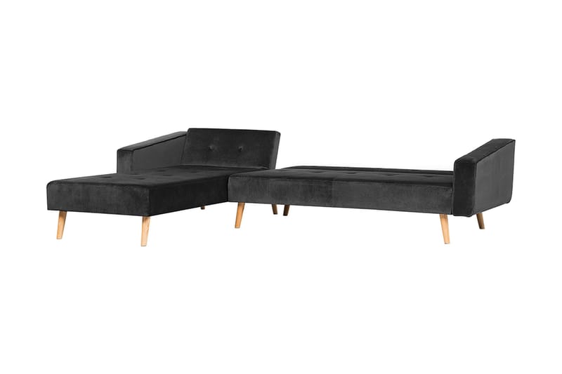 Vadso Hjørnesofa 303 cm - Sort - Sovesofaer - Sovesofa chaiselong