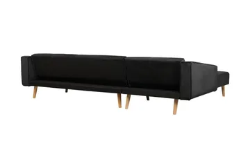 Vadso Venstre Sovesofa 100x270 cm i Fløjl - Antracit - Møbler - Sofaer - Sovesofaer