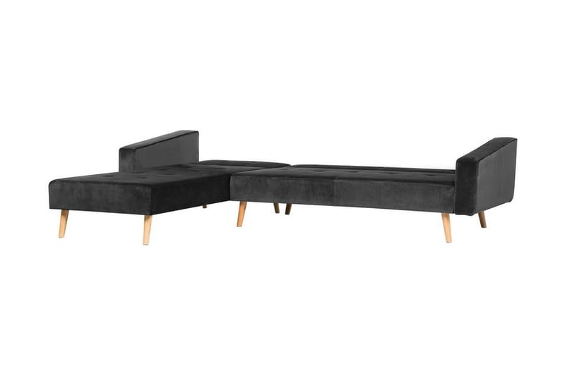 Vadso Venstre Sovesofa 100x270 cm i Fløjl - Antracit - Møbler - Sofaer - Sovesofaer