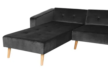 Vadso Venstre Sovesofa 100x270 cm i Fløjl - Antracit - Møbler - Sofaer - Sovesofaer