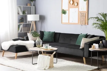 Vadso Venstre Sovesofa 100x270 cm i Fløjl - Antracit - Møbler - Sofaer - Sovesofaer