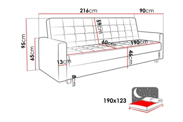 Veasna Sovesofa - Blå - Møbler - Sofaer - Sovesofaer