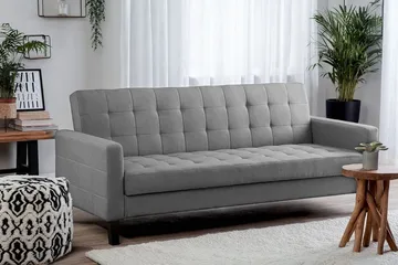 Vehkoo 3-personers Foldbar Rektangulær Sovesofa i Stof - Grå - Møbler - Sofaer - Sovesofaer