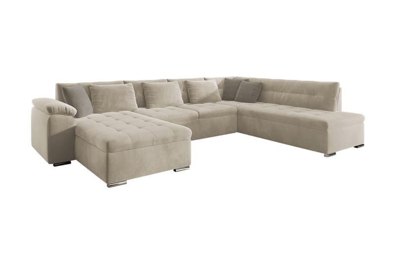 Vekerum 4-personers Hjørnesovesofa - Beige - Møbler - Sofaer - Sovesofaer