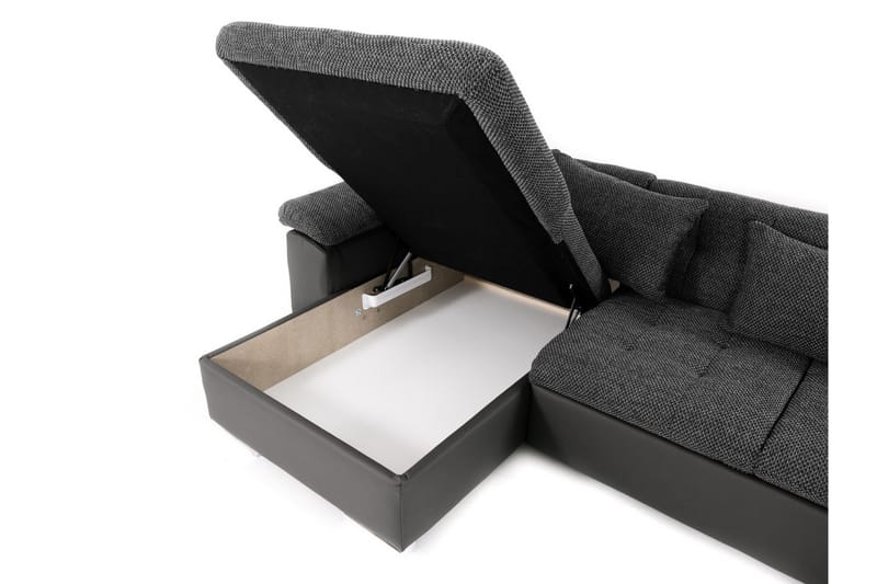 Vekerum 4-personers Hjørnesovesofa - Rød / sort - Møbler - Sofaer - Sovesofaer