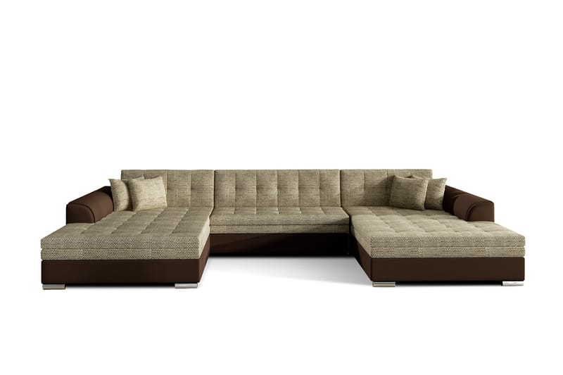 Ventolia hjørnesovesofa - Beige/Brun - Sovesofaer - Hjørnesovesofa