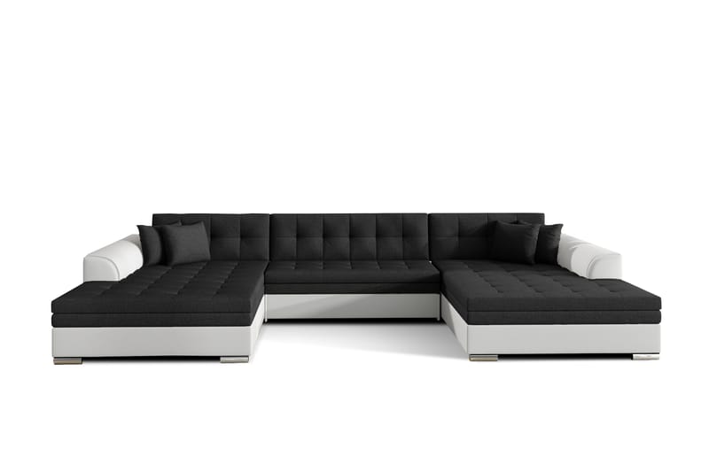 Ventolia hjørnesovesofa, Sort/Hvid