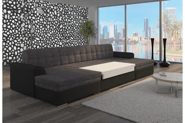 Ventolia hjørnesovesofa - Sort/Hvid - Møbler - Sofaer - Sovesofaer