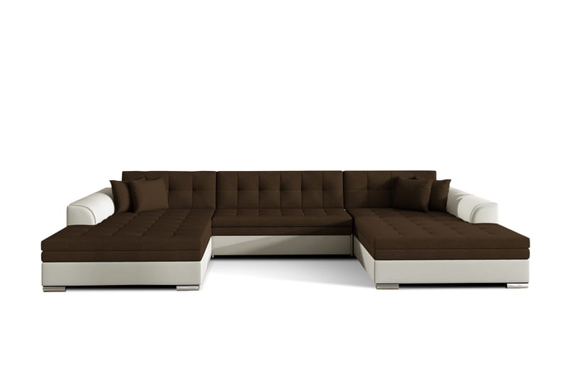Ventolia Knappet U-formet Hjørnesovesofa i Stof, Beige|Brun