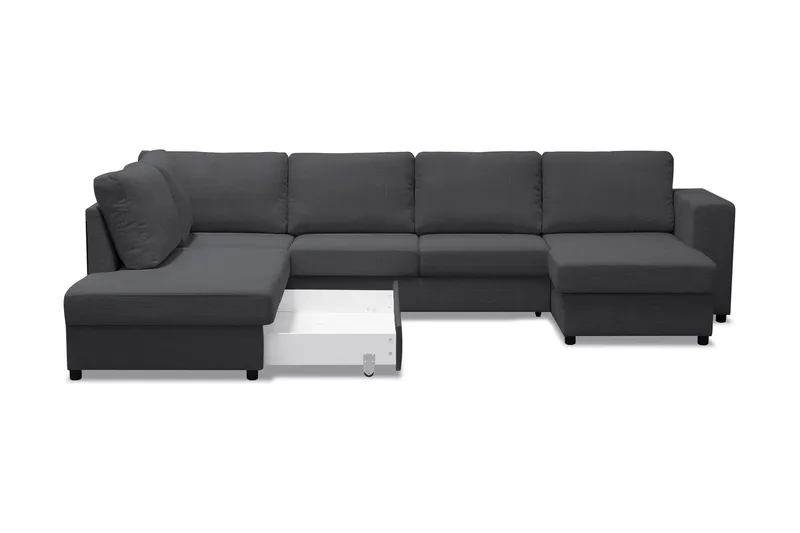Verona U-Sovesofa med Chaiselong Højre - Mørkegrå - Møbler - Sofaer - Sovesofaer