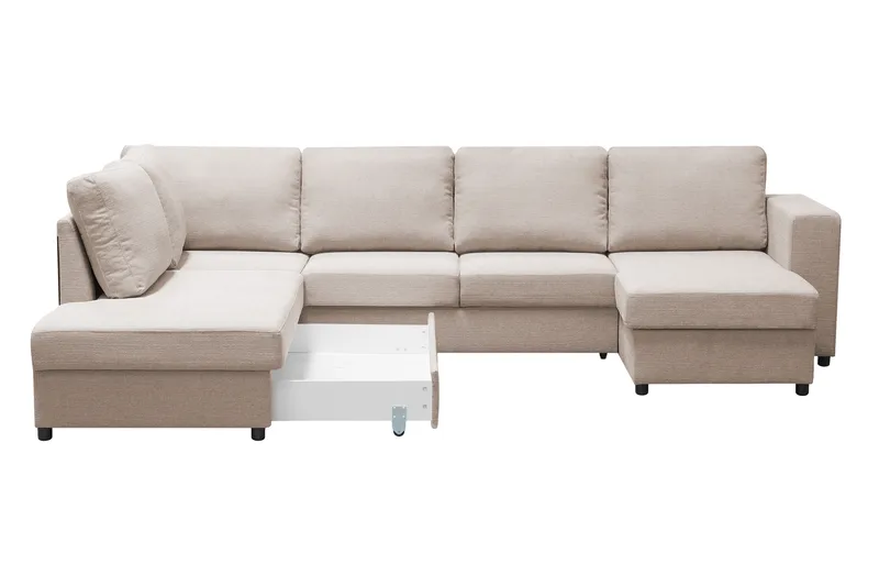 Verona U-Sovesofa Venstre - Beige - Møbler - Sofaer - Sovesofaer