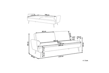 Vettre 3-Pers. Sovesofa - Velour/Mørkegrøn - Møbler - Sofaer - Sovesofaer
