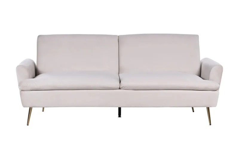 Vettre 3-personers Rektangulær Sovesofa 110x180 cm i Fløjl, Beige