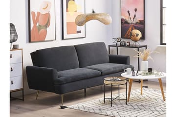 Vettre 3-Pers. Sovesofa - Velour/Sort - Møbler - Sofaer - Sovesofaer