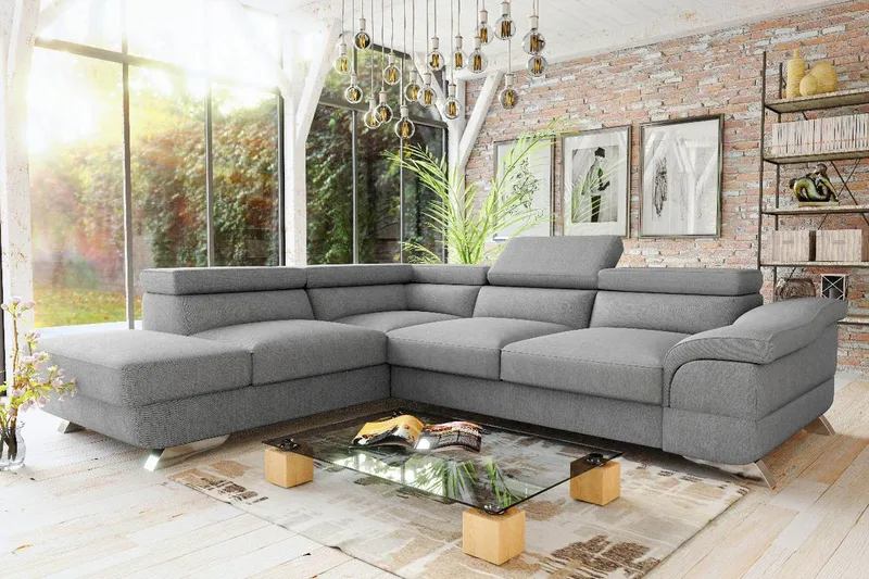 View Sovesofa 3-pers med Chaiselong Venstre - Lysegrå - Møbler - Sofaer - Sovesofaer